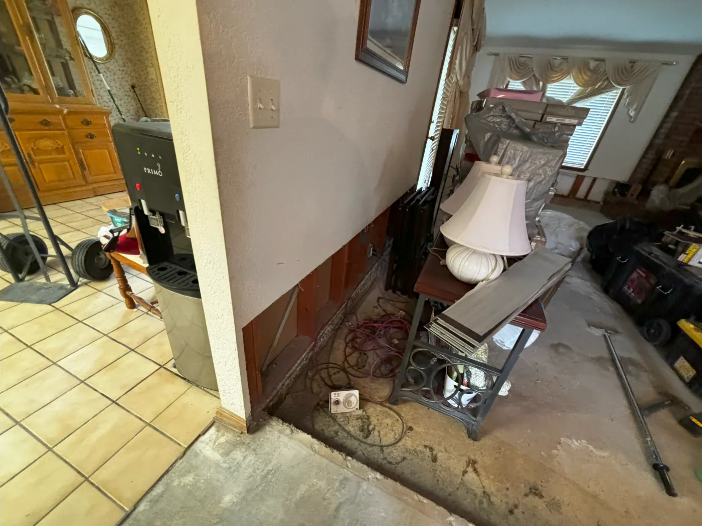 Subfloor exposed and checked before new flooring is installed in a Tulsa, OK home