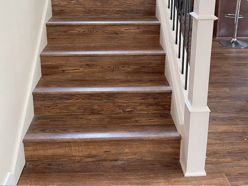 Solid hardwood flooring installed in a Tulsa, OK living room